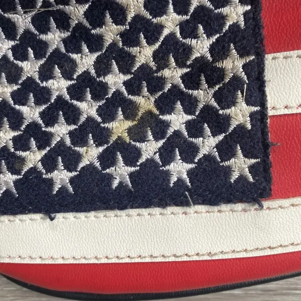 Leather American Flag Crossbody Bag Fanny Pack Satch USA